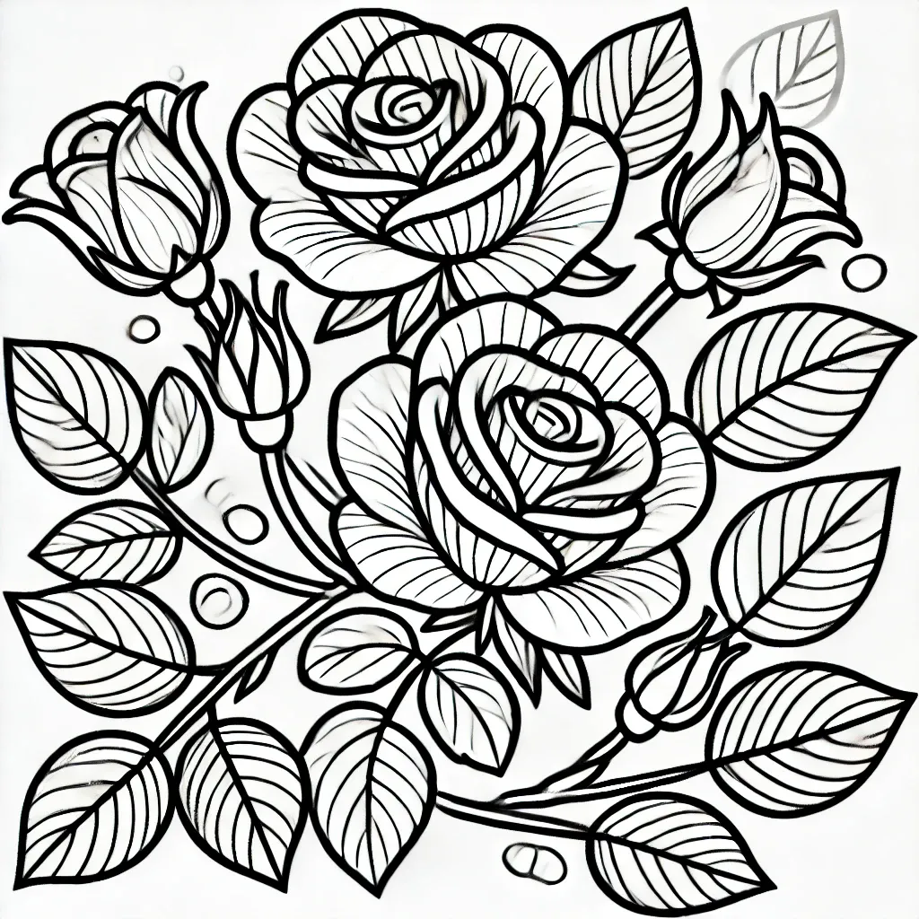 Ausmalbilder Rosen