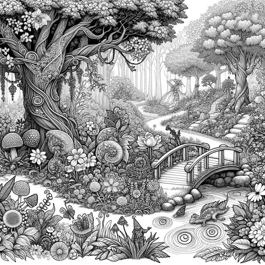 Detaillierter verzauberter Wald