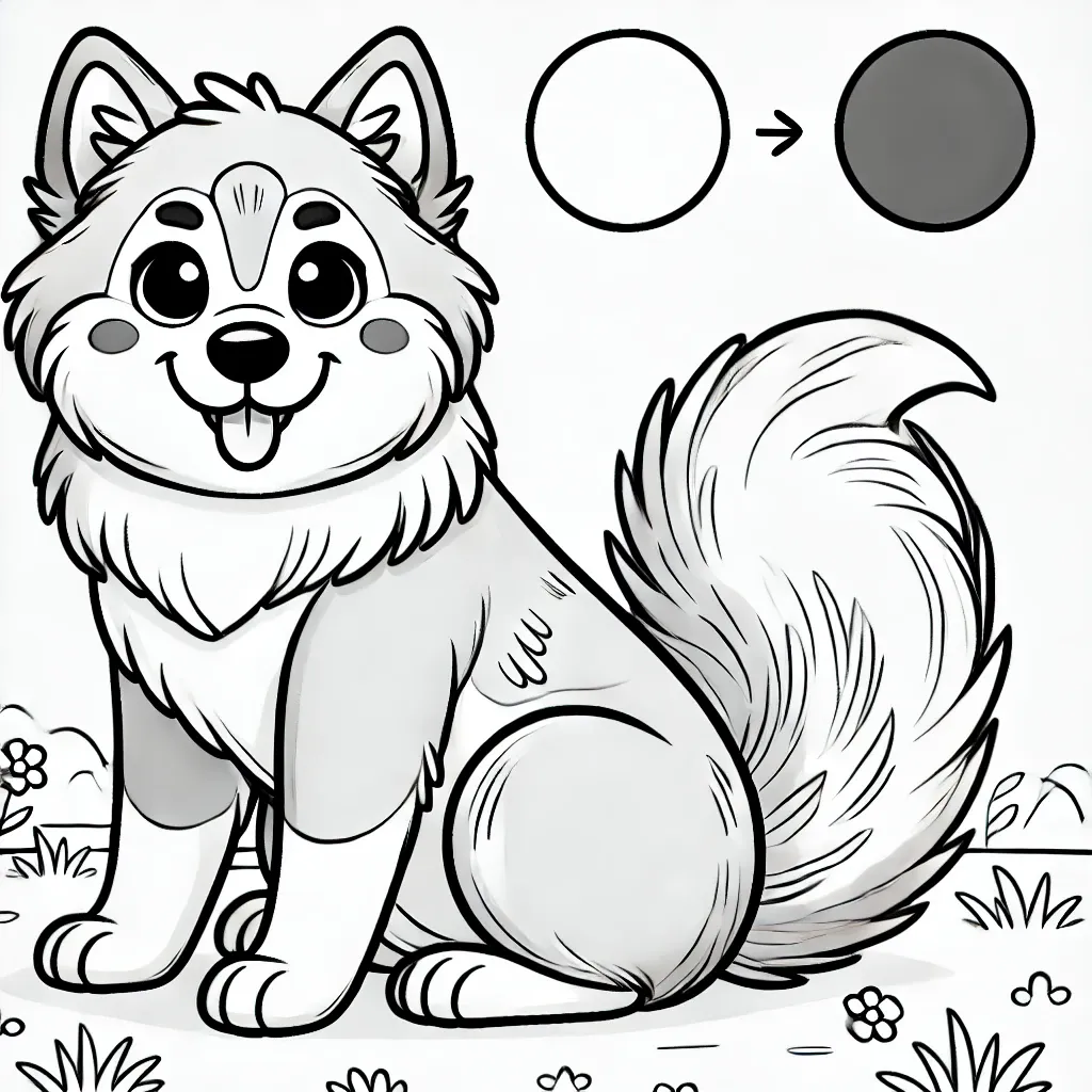 Husky Ausmalbild