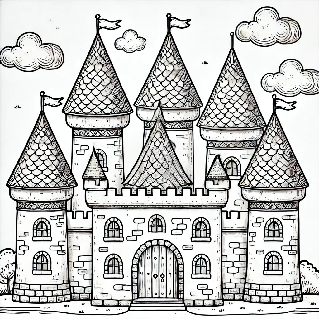 Majestätisches Schloss mit Türmen