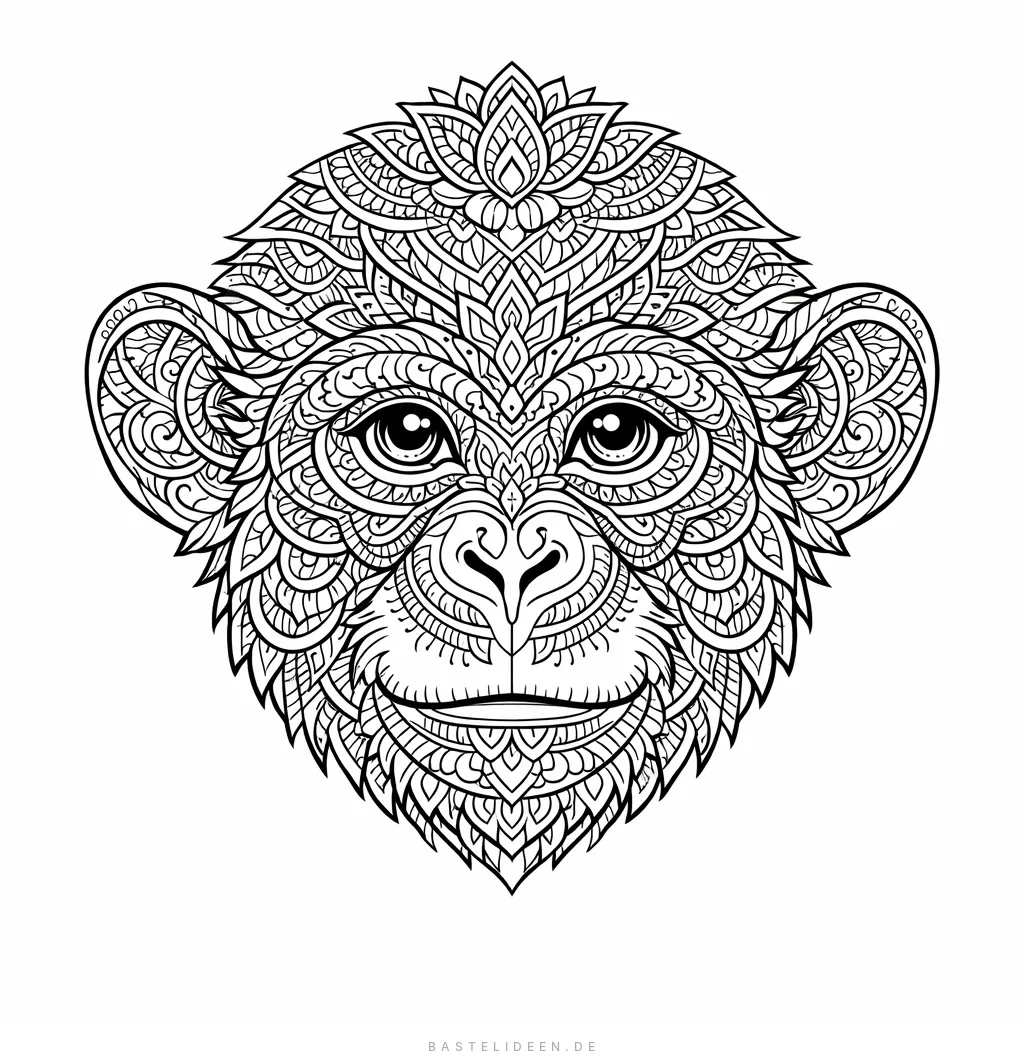 Affengesicht mit kunstvollen Mandala-Mustern