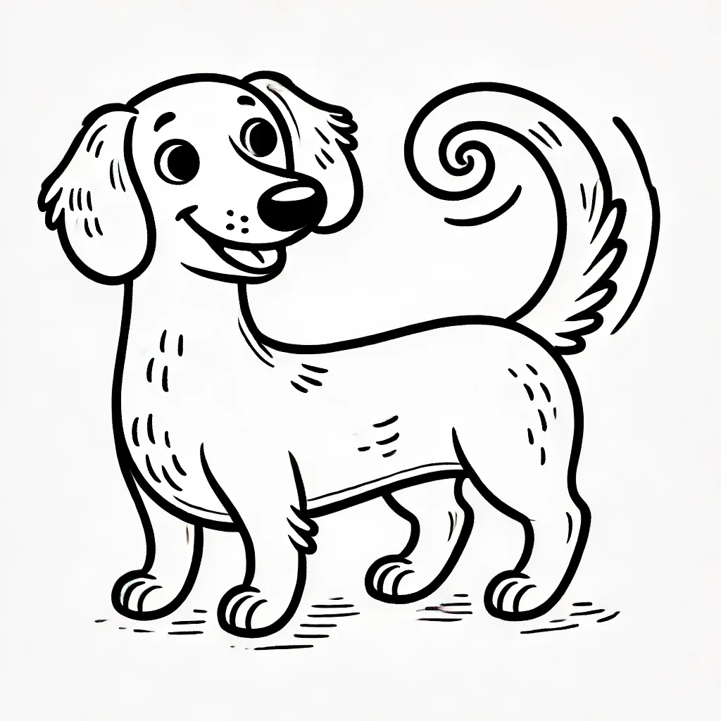 Fröhlicher Dackel mit wedelndem Schwanz