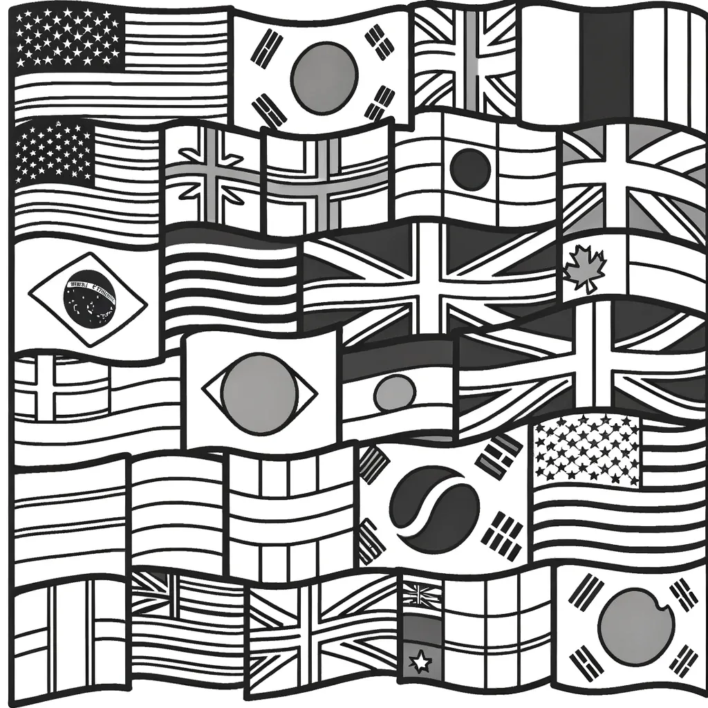 Weltflaggen aus verschiedenen Ländern