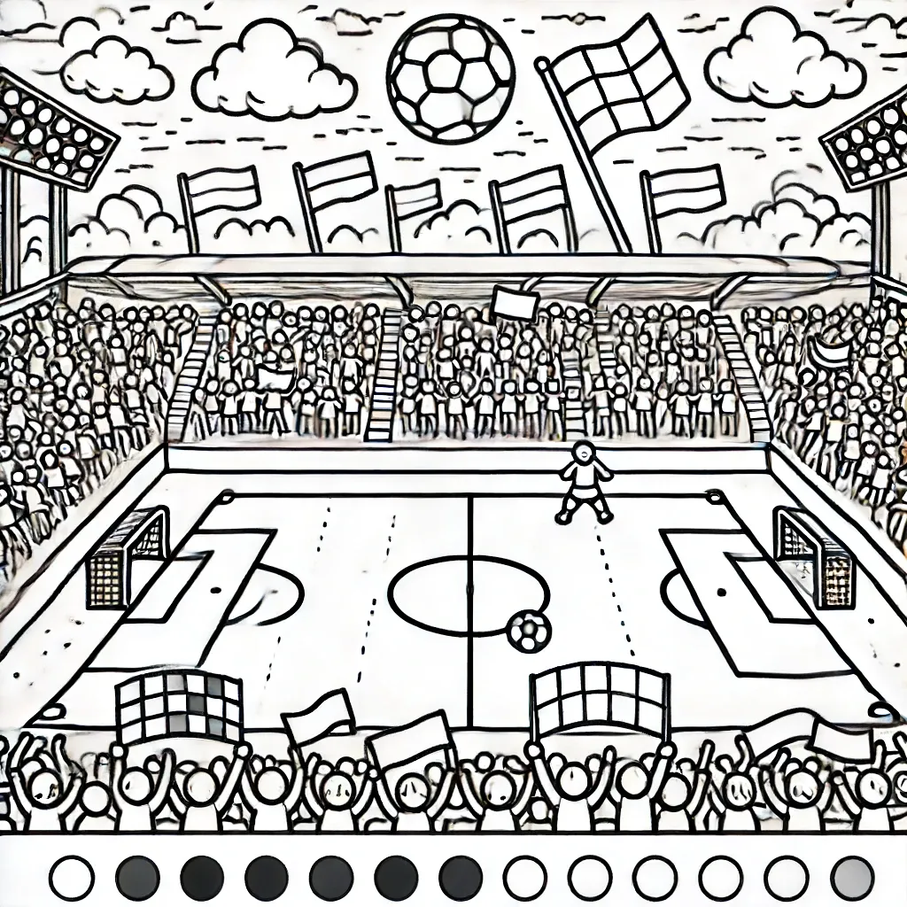 Fußballstadion mit begeisterten Fans