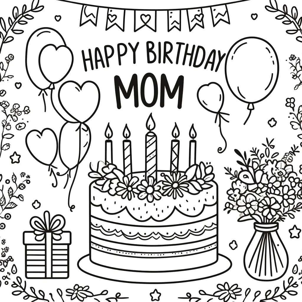 Ausmalbilder Geburtstag Mama