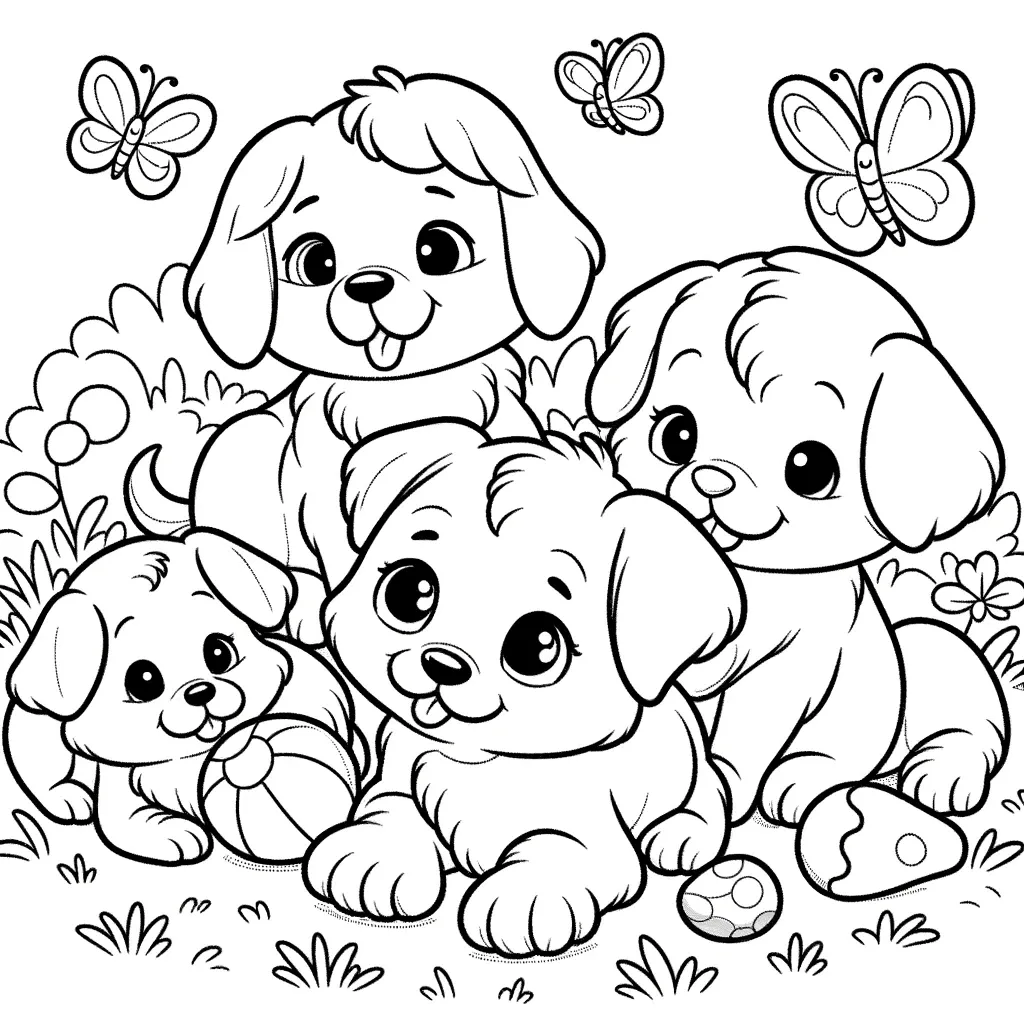 Ausmalbilder Hundewelpen