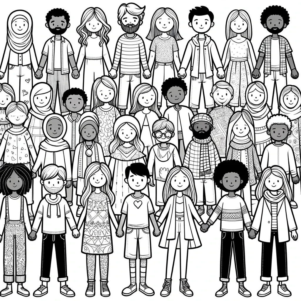 Menschen verschiedener Kulturen halten sich an den Händen