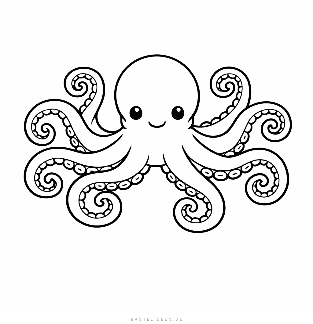 Oktopus mit acht geschwungenen Tentakeln