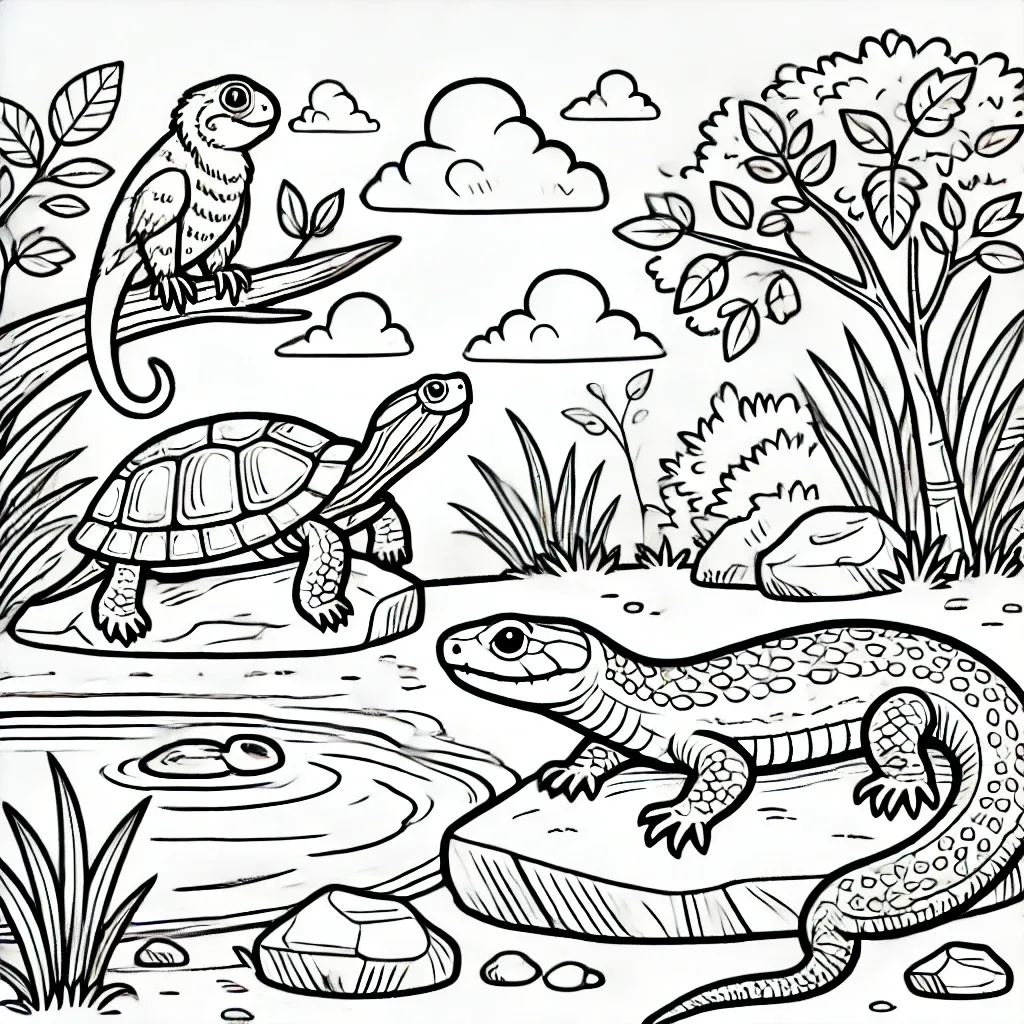 Ausmalbilder Reptilien