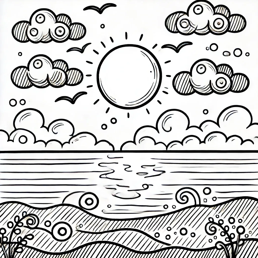 Ausmalbilder Sonnenuntergang