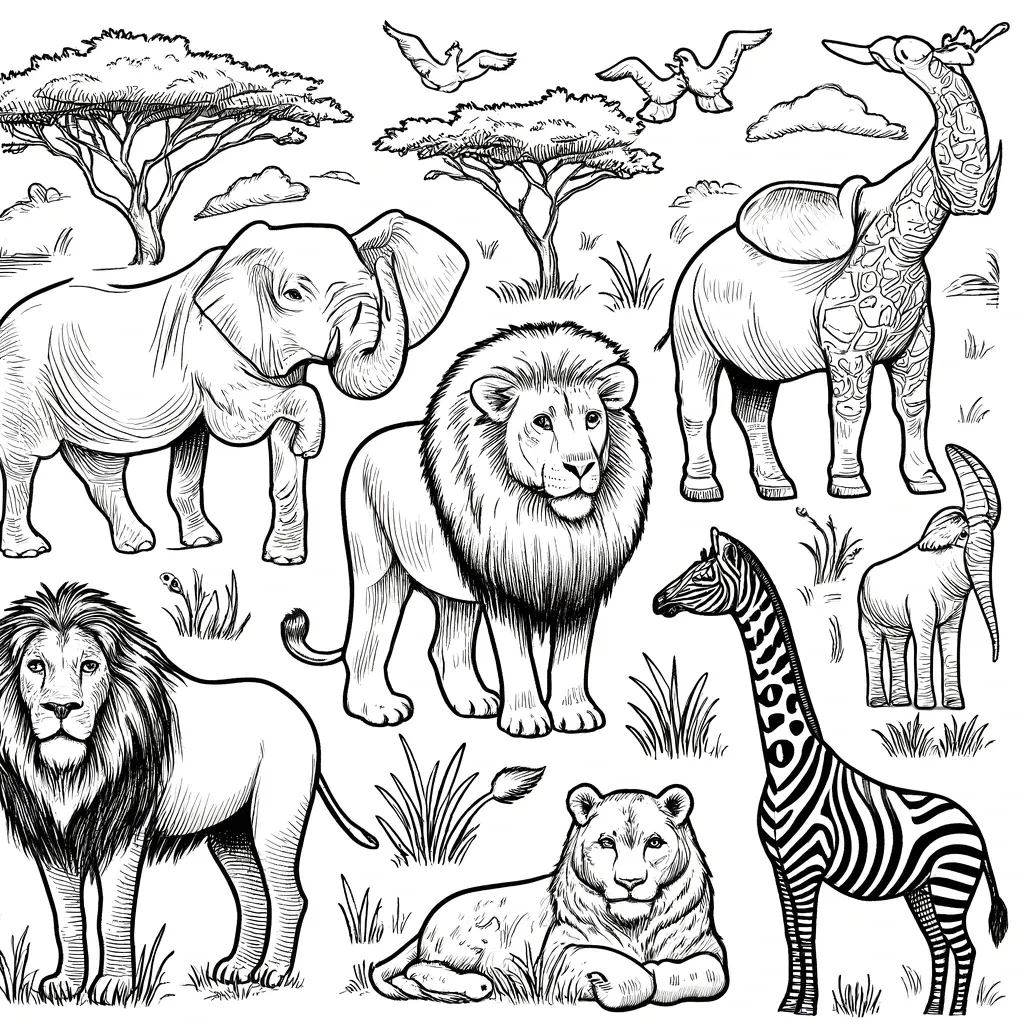 Ausmalbilder Tiere Afrika