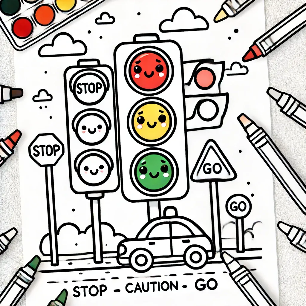 Ausmalbilder Verkehrsschilder