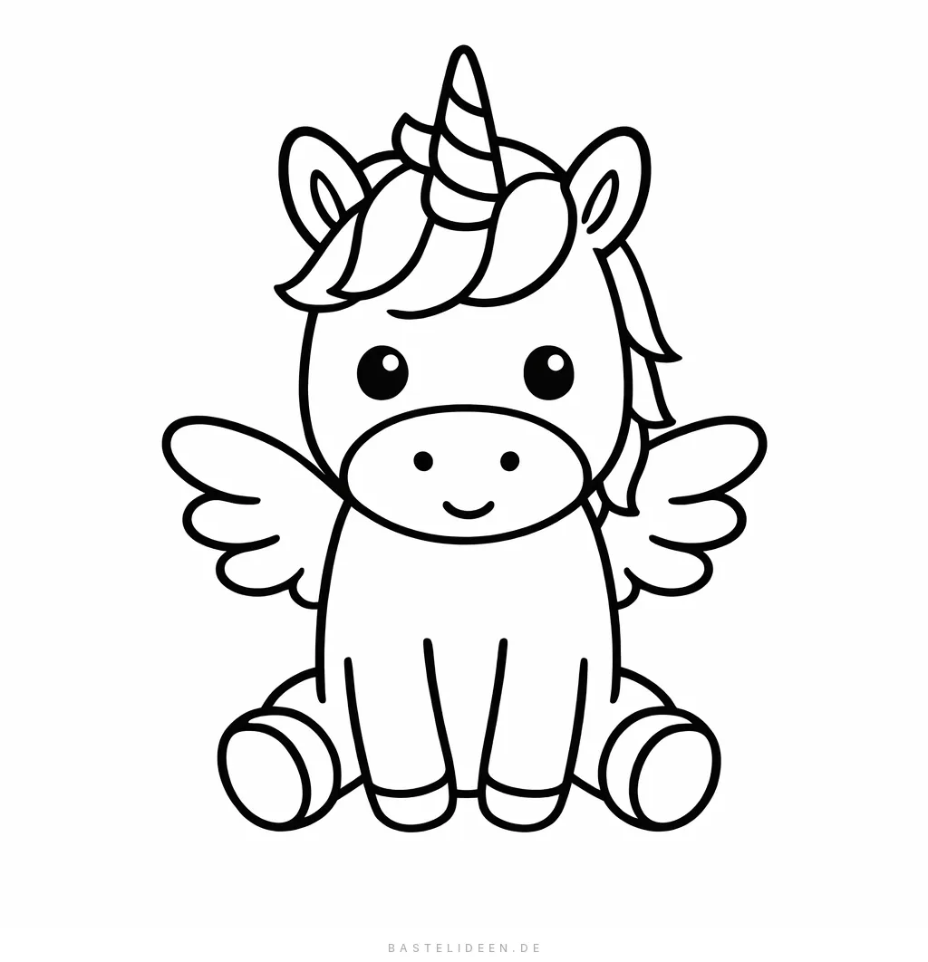 Kleines süßes Baby-Einhorn mit zarten Flügeln