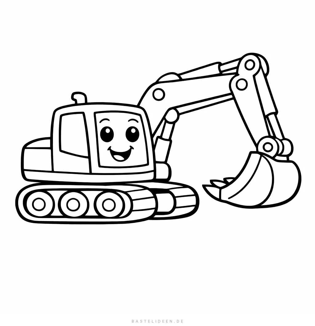 Einfacher Cartoon-Bagger für kleine Kinder
