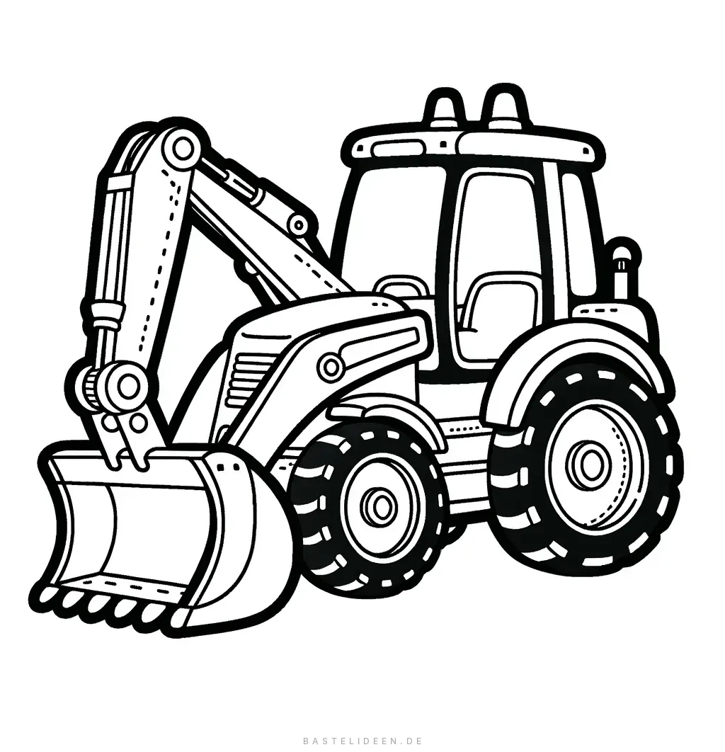 Baggerlader mit Schaufel und Baggerarm