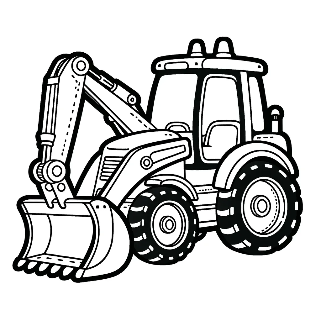 Baggerlader mit Schaufel und Baggerarm