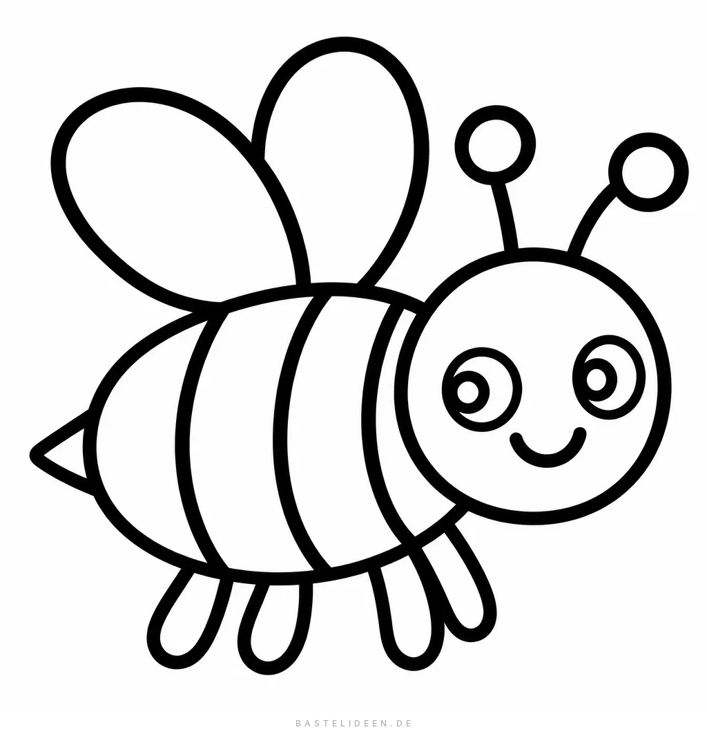 Fliegende Biene mit Streifen und Fühlern