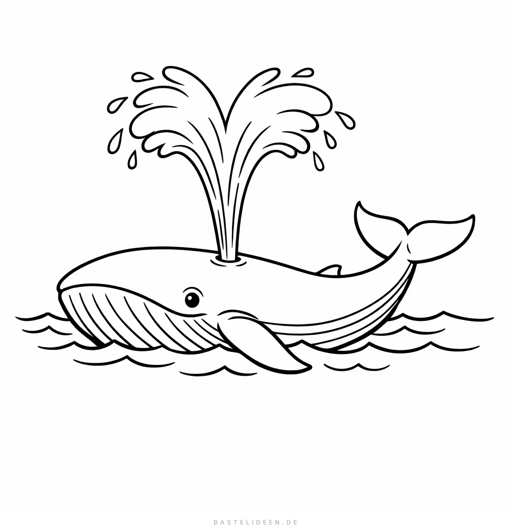 Großer Blauwal bläst Wasserfontäne im Ozean