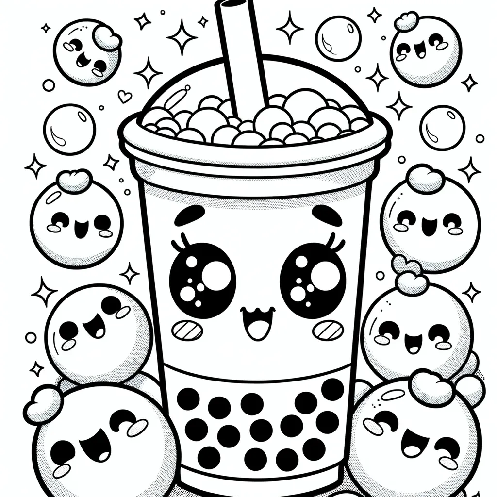 Bubble Tea Ausmalbilder