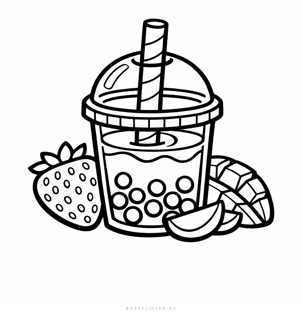 Frucht-Bubble-Tea mit Erdbeeren und Mango