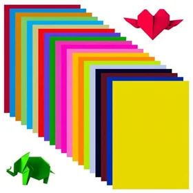 100 Blatt Buntes Papier A4, 20 leuchtende Farben