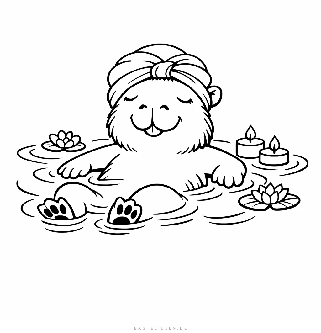 Capybara badet entspannt im Wasser