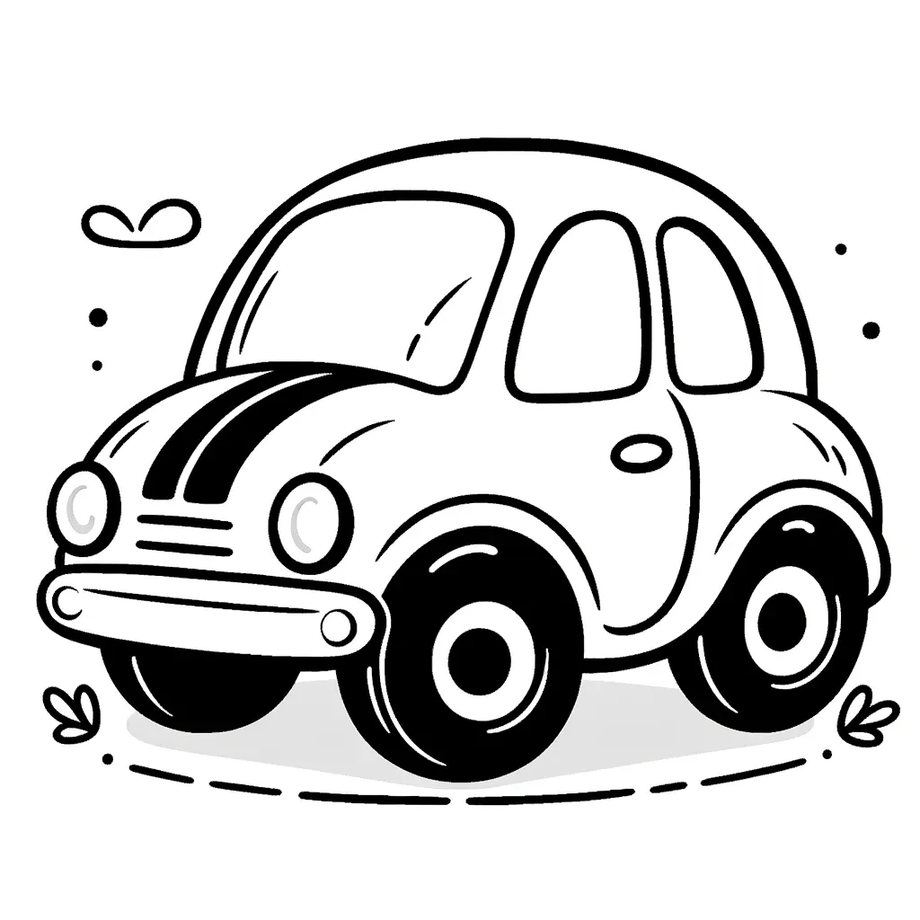 Niedliches Cartoon-Auto mit verspieltem Ausdruck