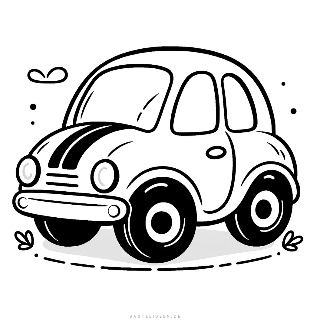 Niedliches Cartoon-Auto mit verspieltem Ausdruck
