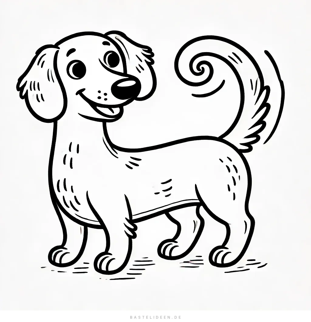 Fröhlicher Dackel mit wedelndem Schwanz