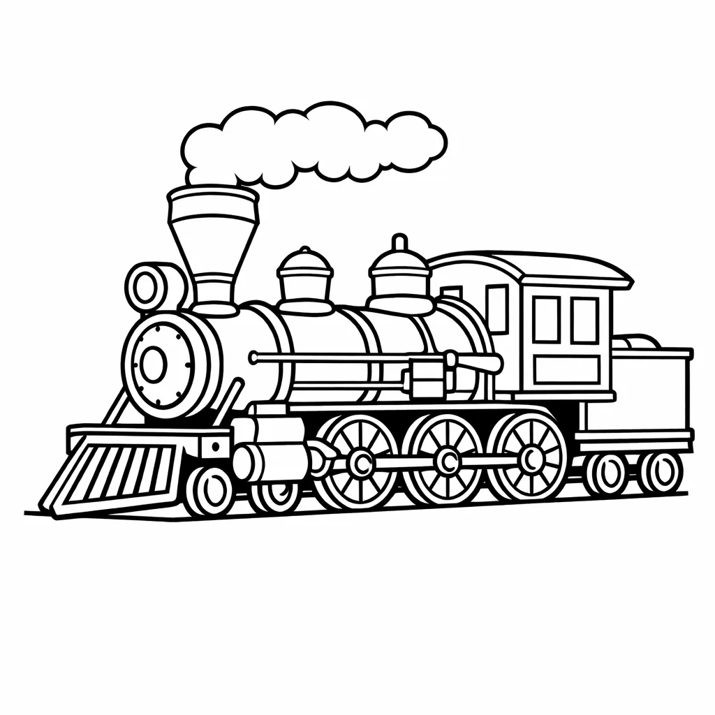 Klassische Dampflokomotive mit Kohlenwagen und aufsteigendem Rauch