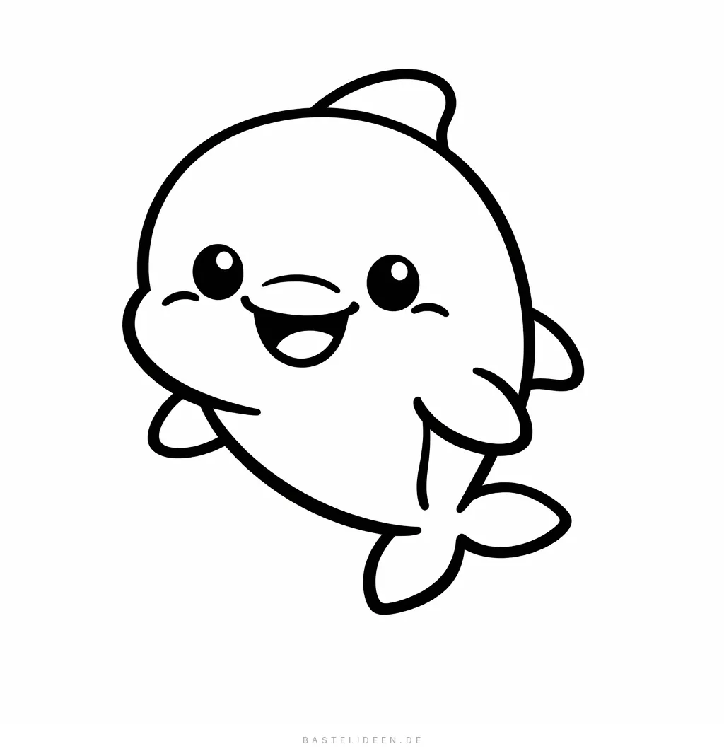 Süßer Baby-Delfin mit freundlichem Lächeln