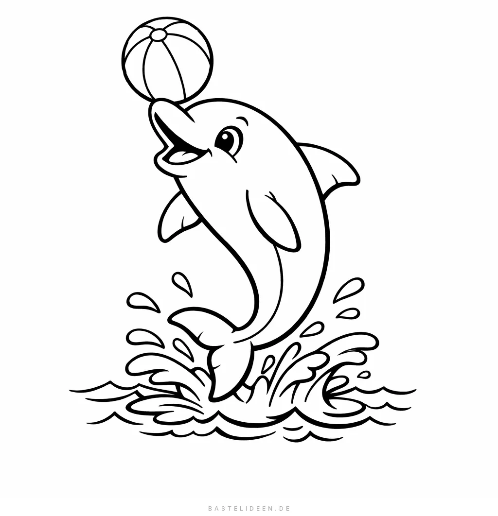 Verspielter Delfin spielt mit einem Ball