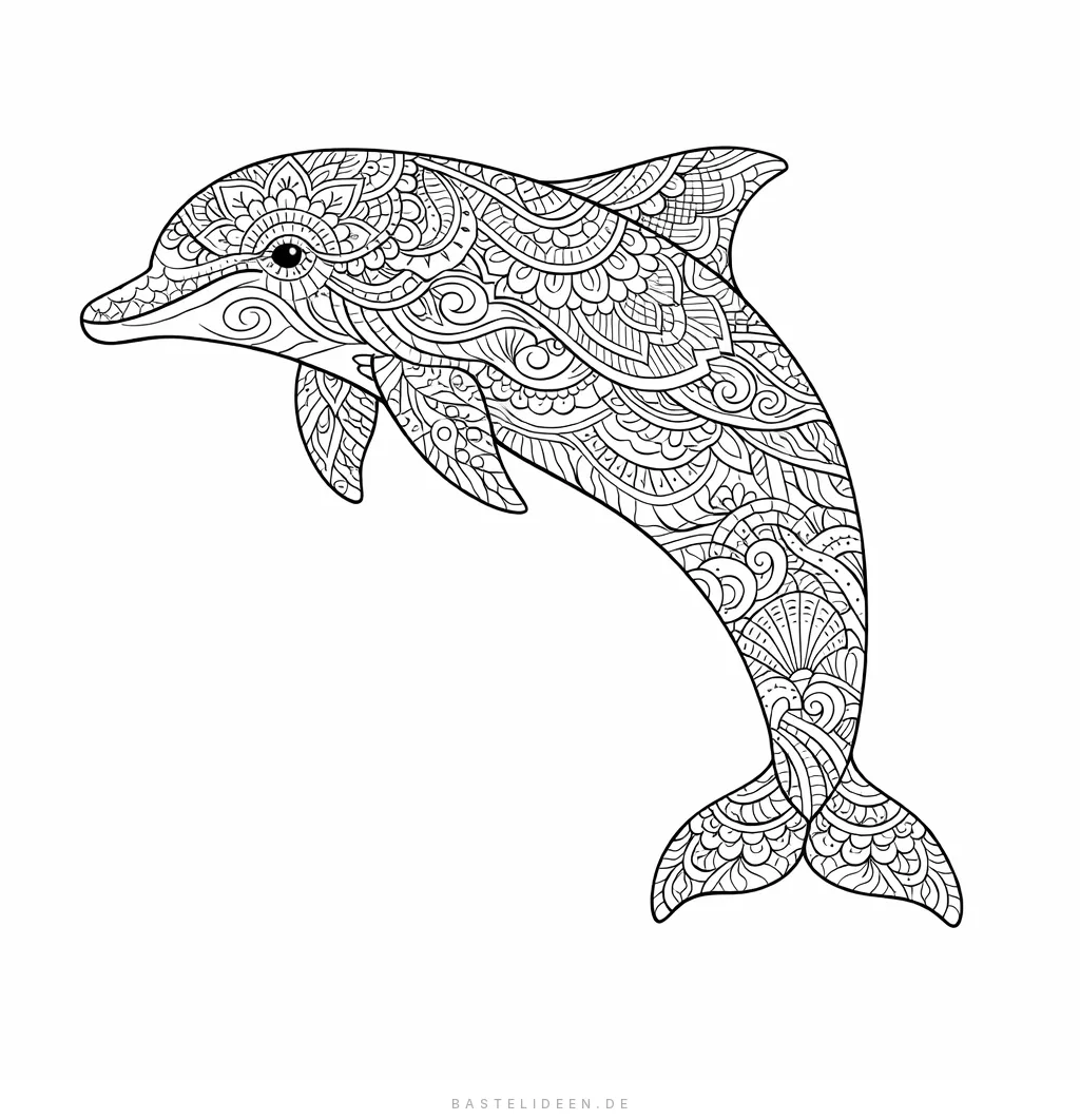 Delfin mit kunstvollen Mandala-Verzierungen