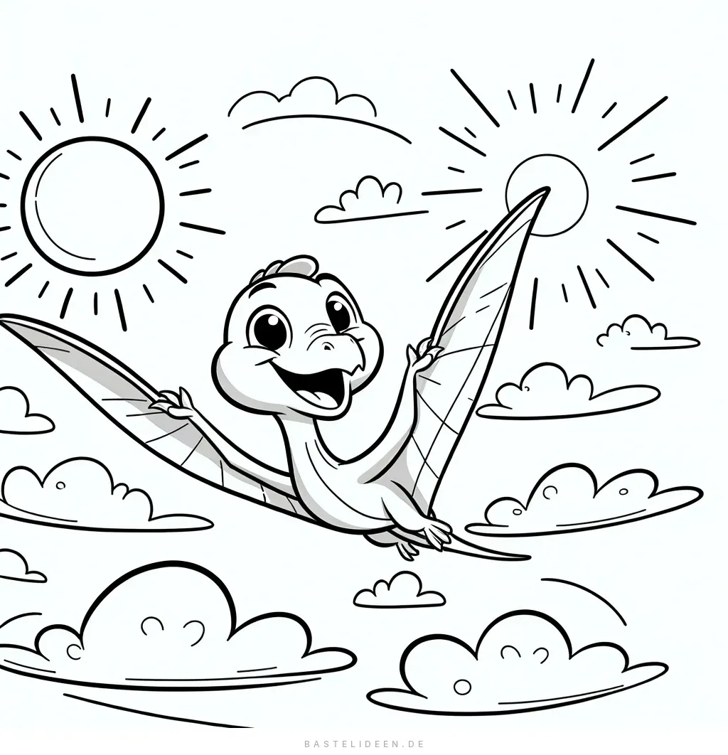 Flugsaurier gleitet durch den Himmel