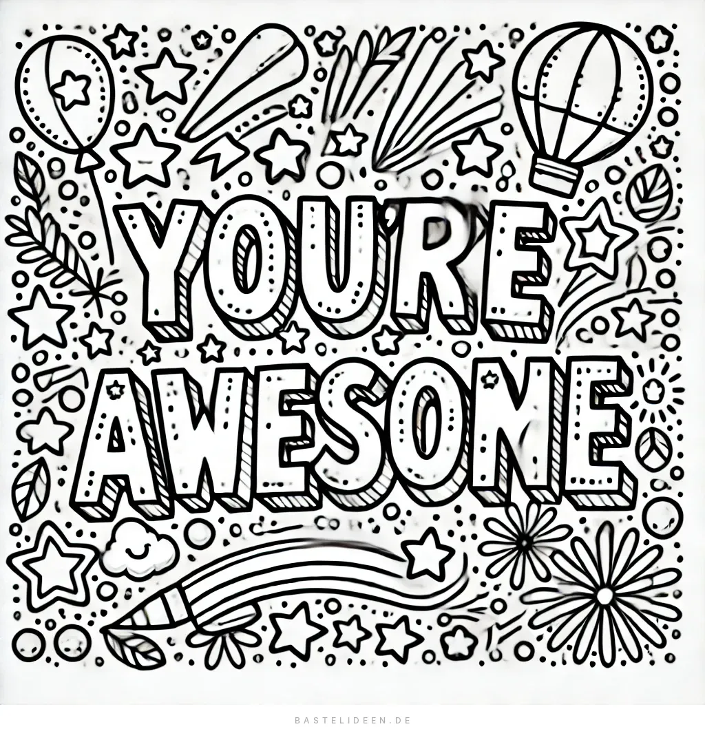 Du Bist Fantastisch Spruch mit Doodles