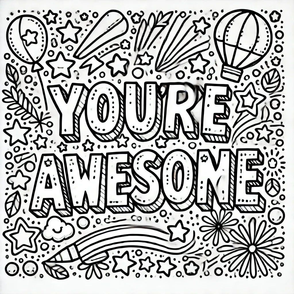 Du Bist Fantastisch Spruch mit Doodles