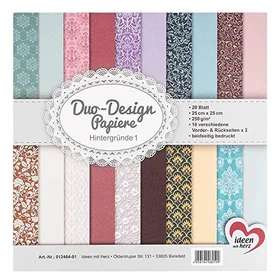 Ideen mit Herz Duo-Design-Papiere | Block mit 20 Blatt