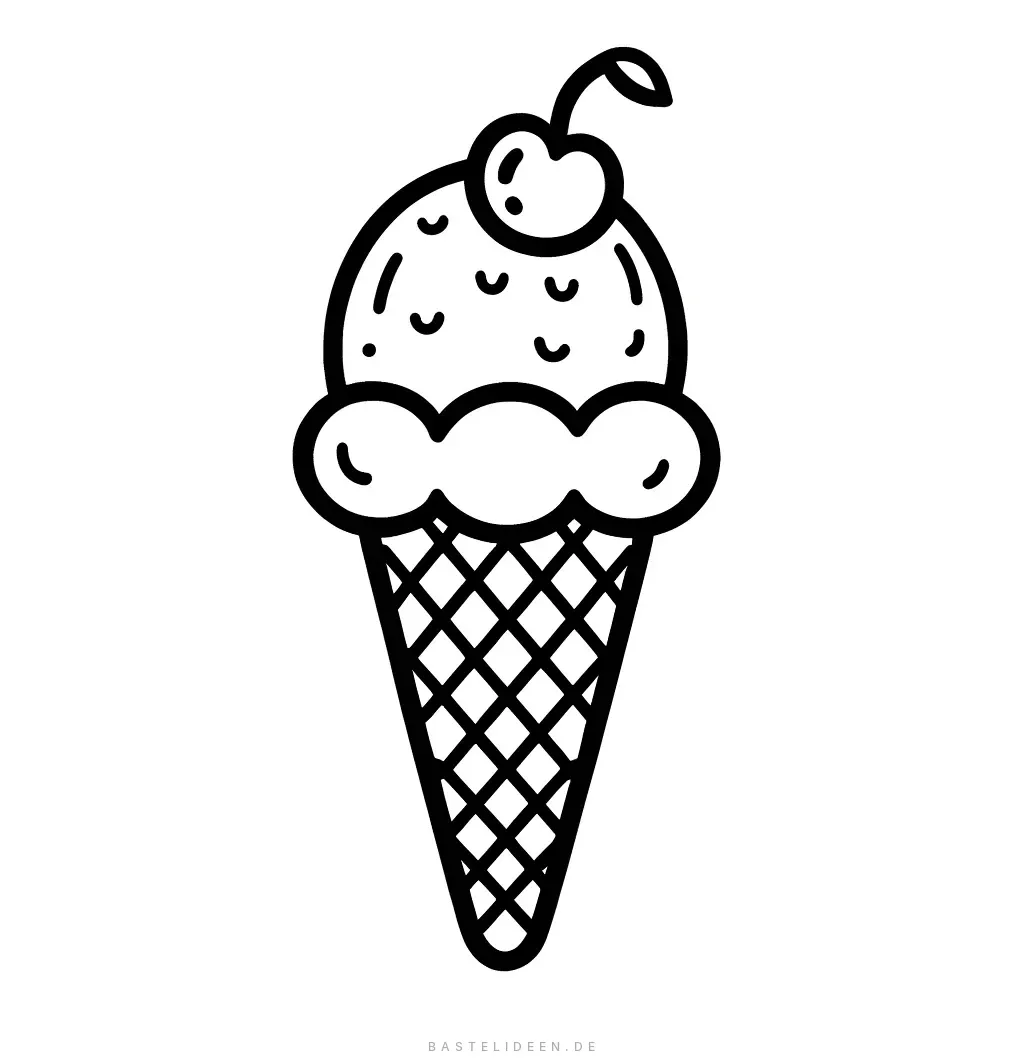 Klassische Eistüte mit Kirsche obendrauf