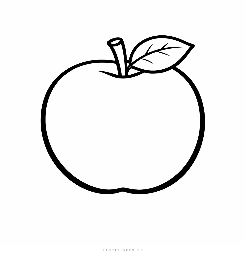 Großer runder Apfel mit einem Blatt oben