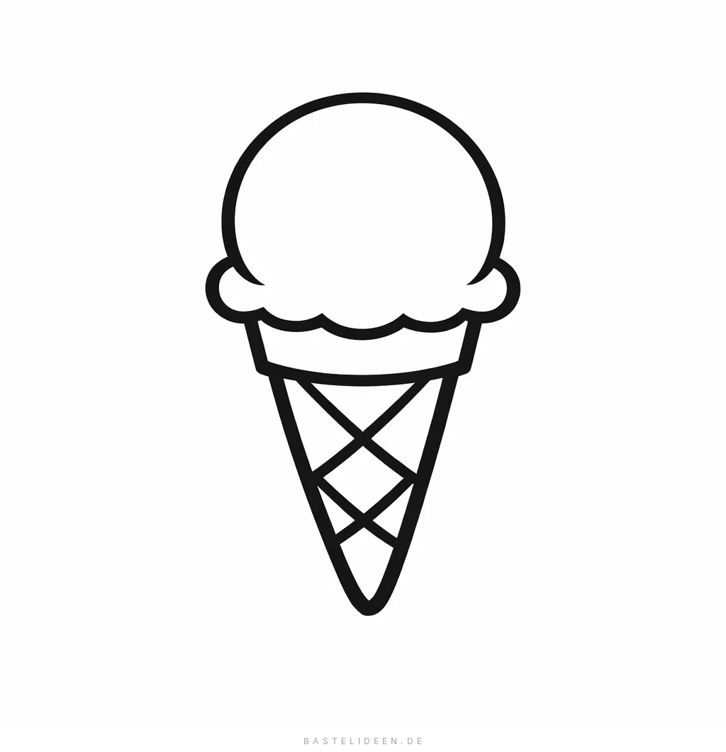 Eiswaffel mit einer großen runden Kugel