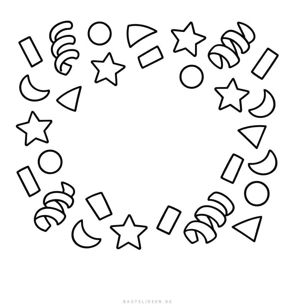 Fröhliche Konfetti-Teile schweben herum