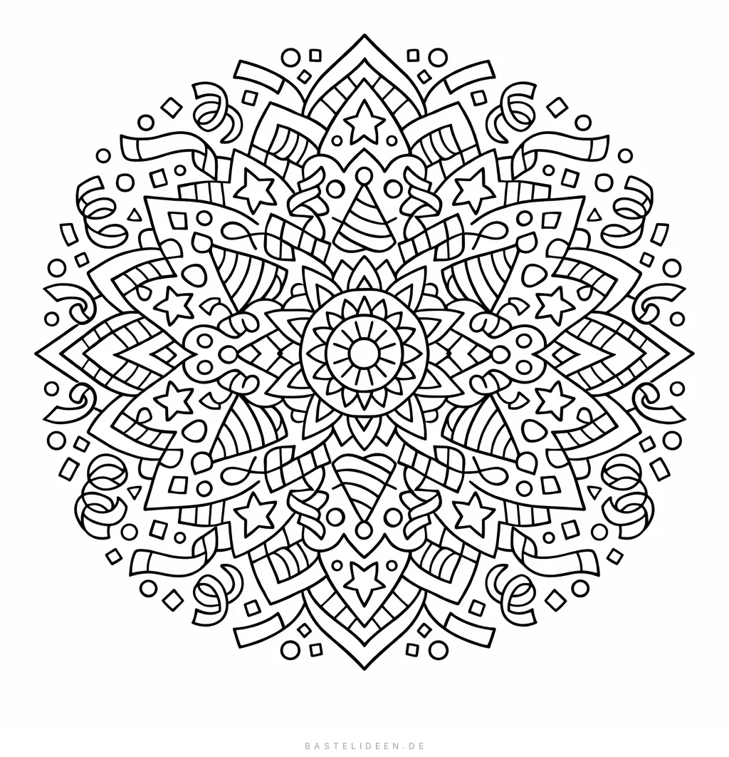 Meditatives Mandala-Muster aus Konfetti-Formen