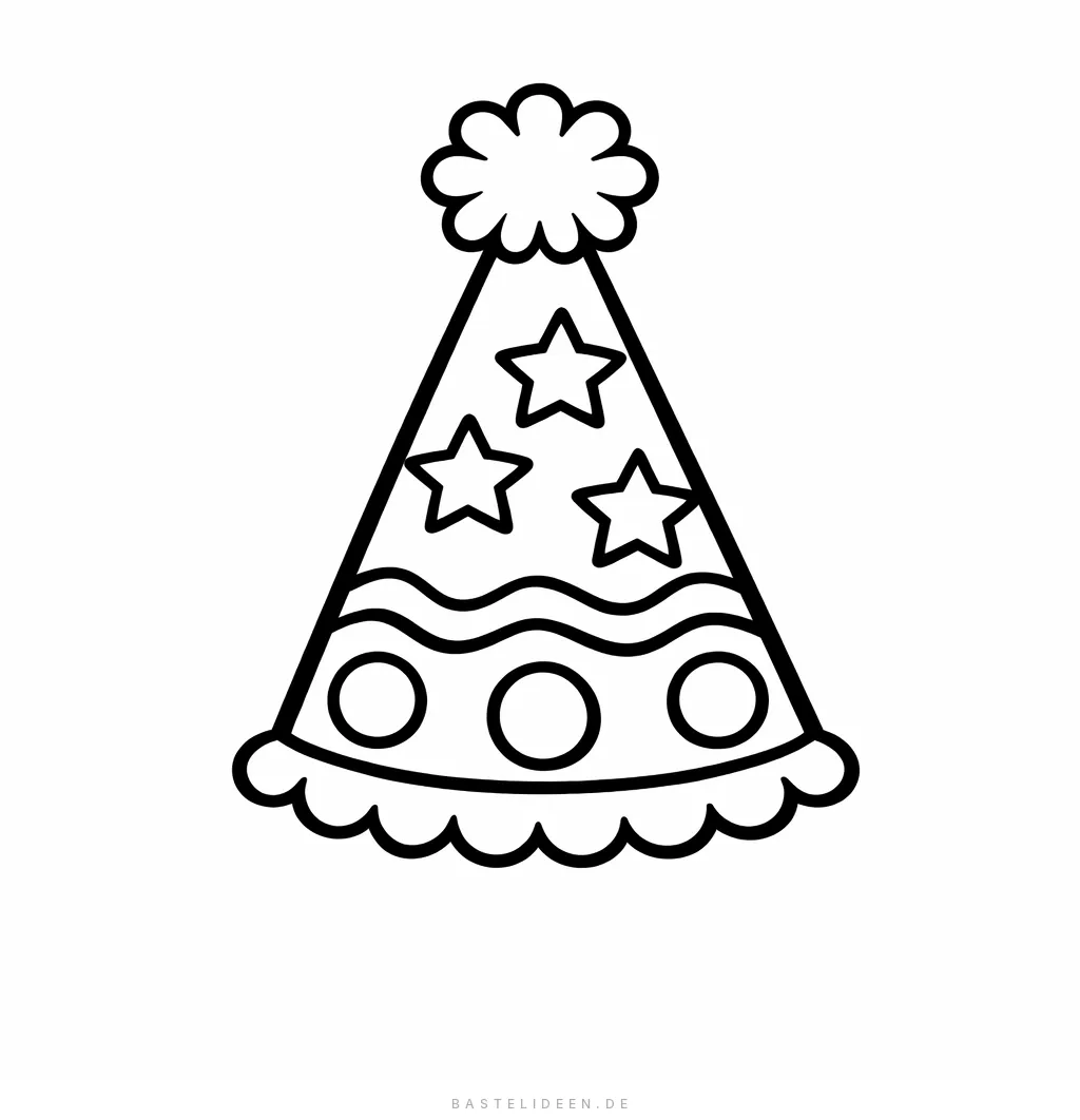 Lustiger Partyhut mit einfachen Mustern