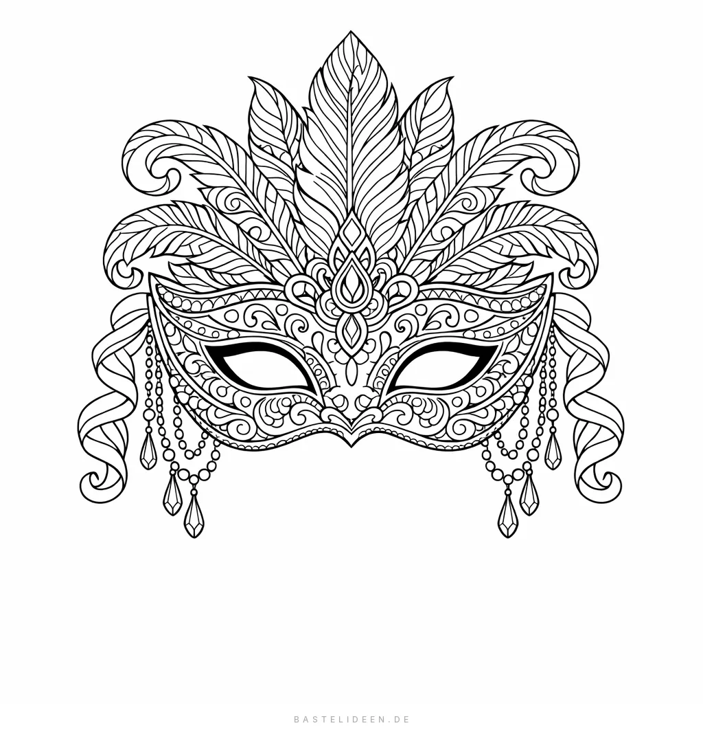 Kunstvolle venezianische Karnevalsmaske mit ornamentalen Mustern