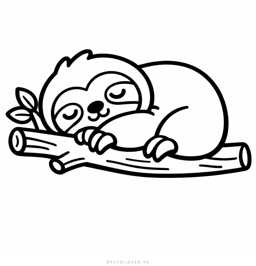 Friedlich schlafendes Faultier zusammengerollt