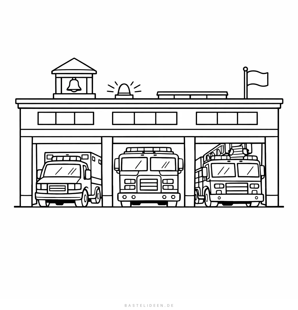Feuerwache mit Feuerwehrautos