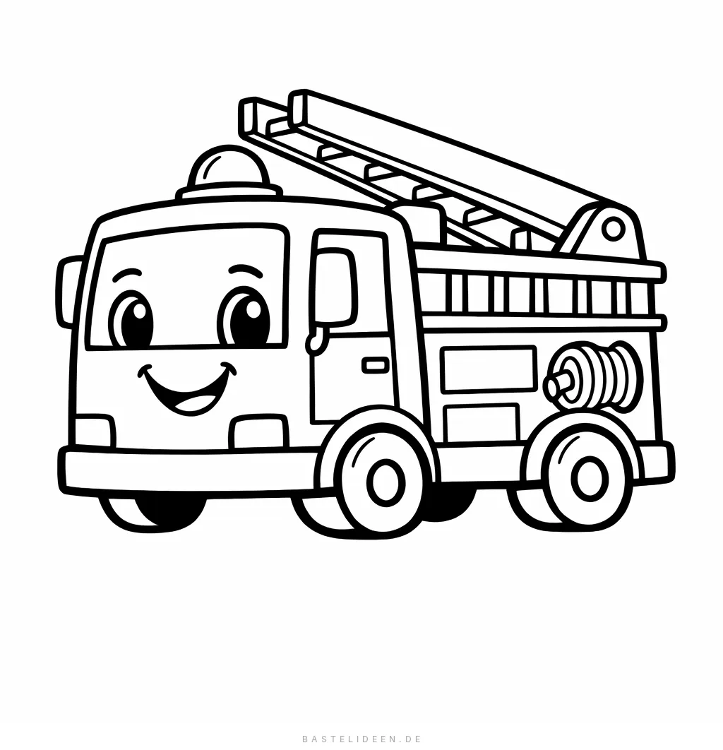 Süßes Feuerwehrauto mit Leiter