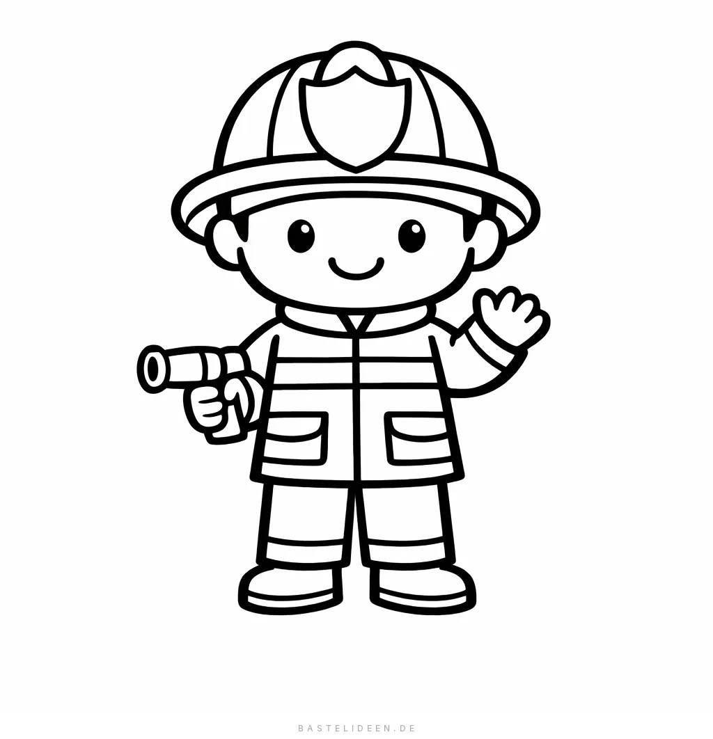 Feuerwehrmann mit Helm lächelt freundlich