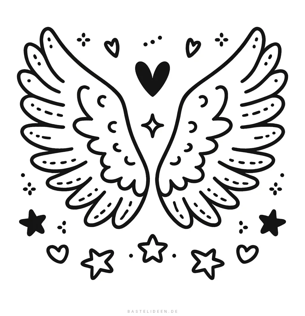 Elegantes Flügeldesign Malvorlage