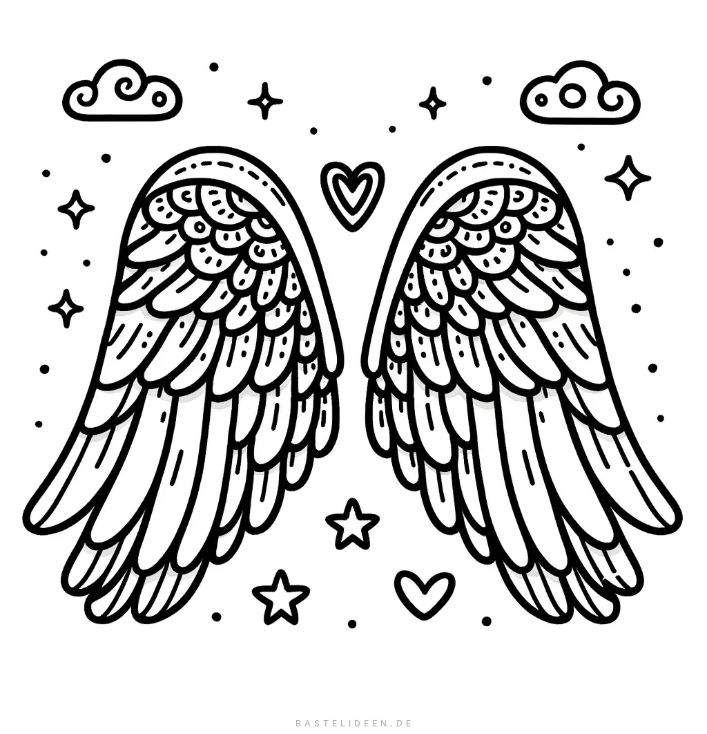 Verziertes Flügeldesign Malvorlage